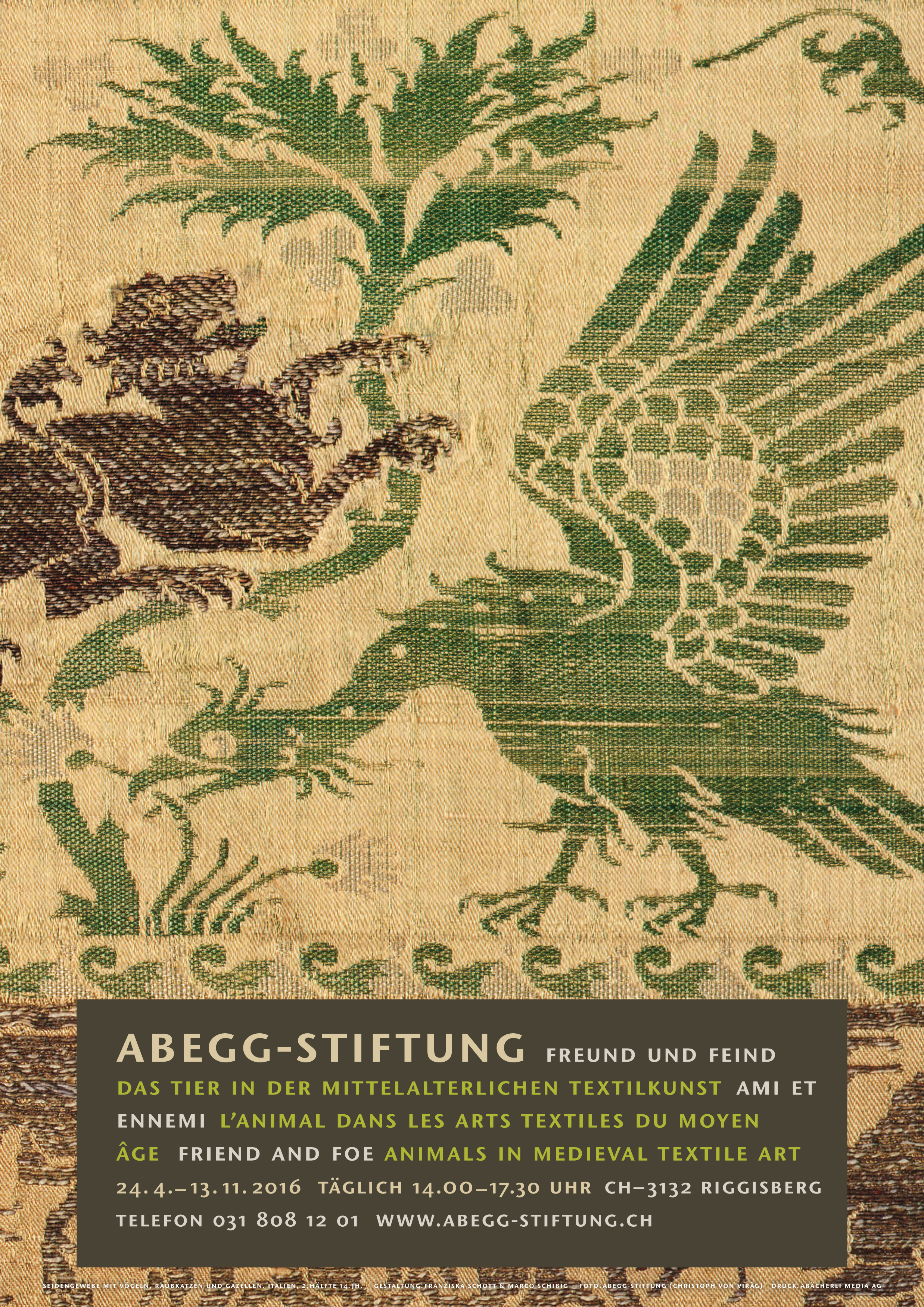 Friend and Foe – Animals in Medieval Textile Art, 24 April – 13 November  2016 - Abegg-Stiftung